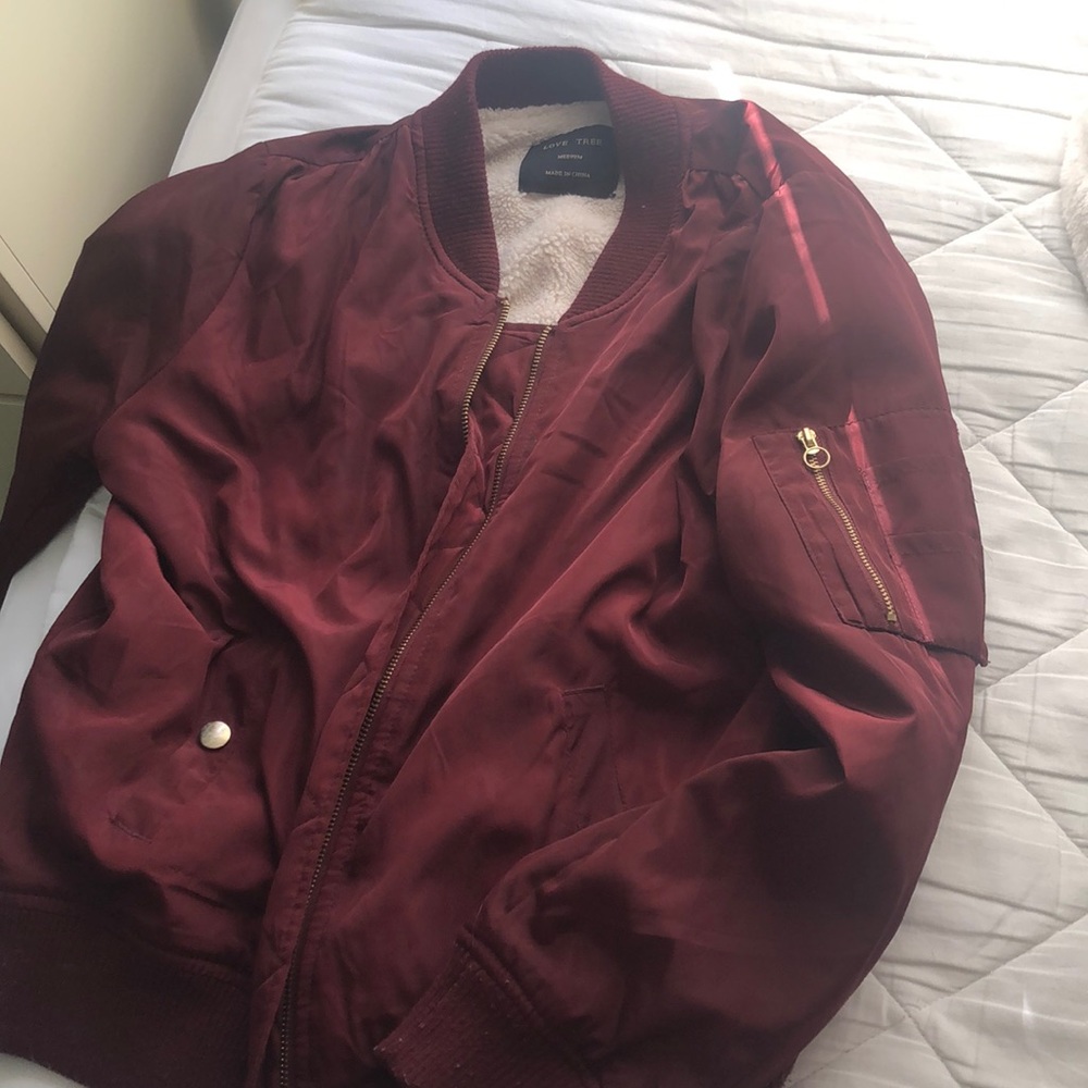 burgundy jacket